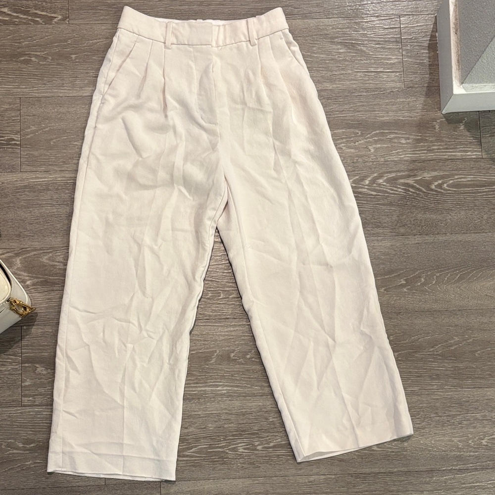 Wilfred Cream Cropped Wide Leg Pants